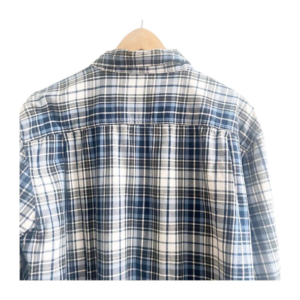Carthartt Men’s Plaid Flannel Size XL Blue Black White Cotton Long Sleeve - Picture 6 of 11